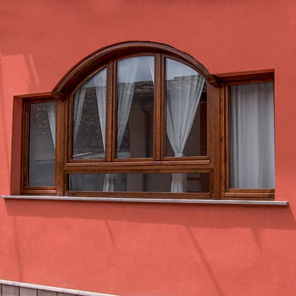 Wood arched window