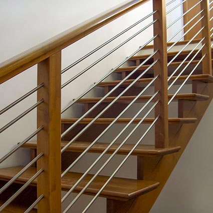 Interior wooden staircase